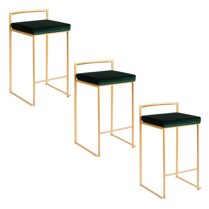 Fuji - Contemporary / Glam Design Counter Stool (Set of 2)