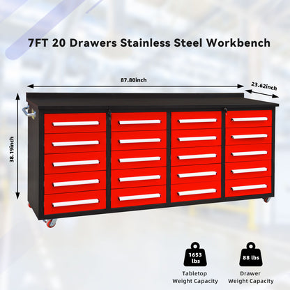 Garage Storage Cabinets With Workbench (20 Drawers)