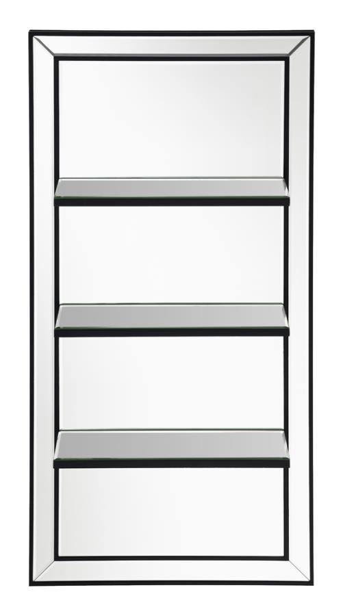 Oriel - Rectangular 3-Shelf Wall Mirror - Silver