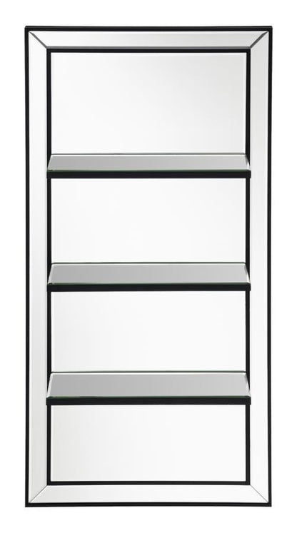 Oriel - Rectangular 3-Shelf Wall Mirror - Silver