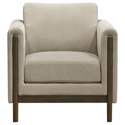 Fisher - Upholstered Panel Arm Accent Chair - Taupe