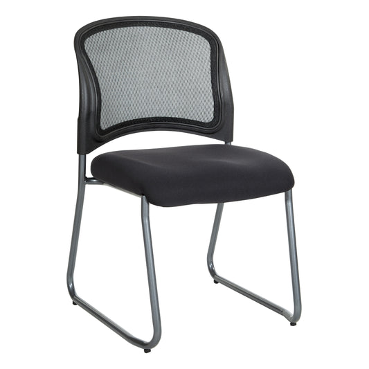 Titanium Finish Black Visitors Chair with ProGrid¨ Back and Sled Base