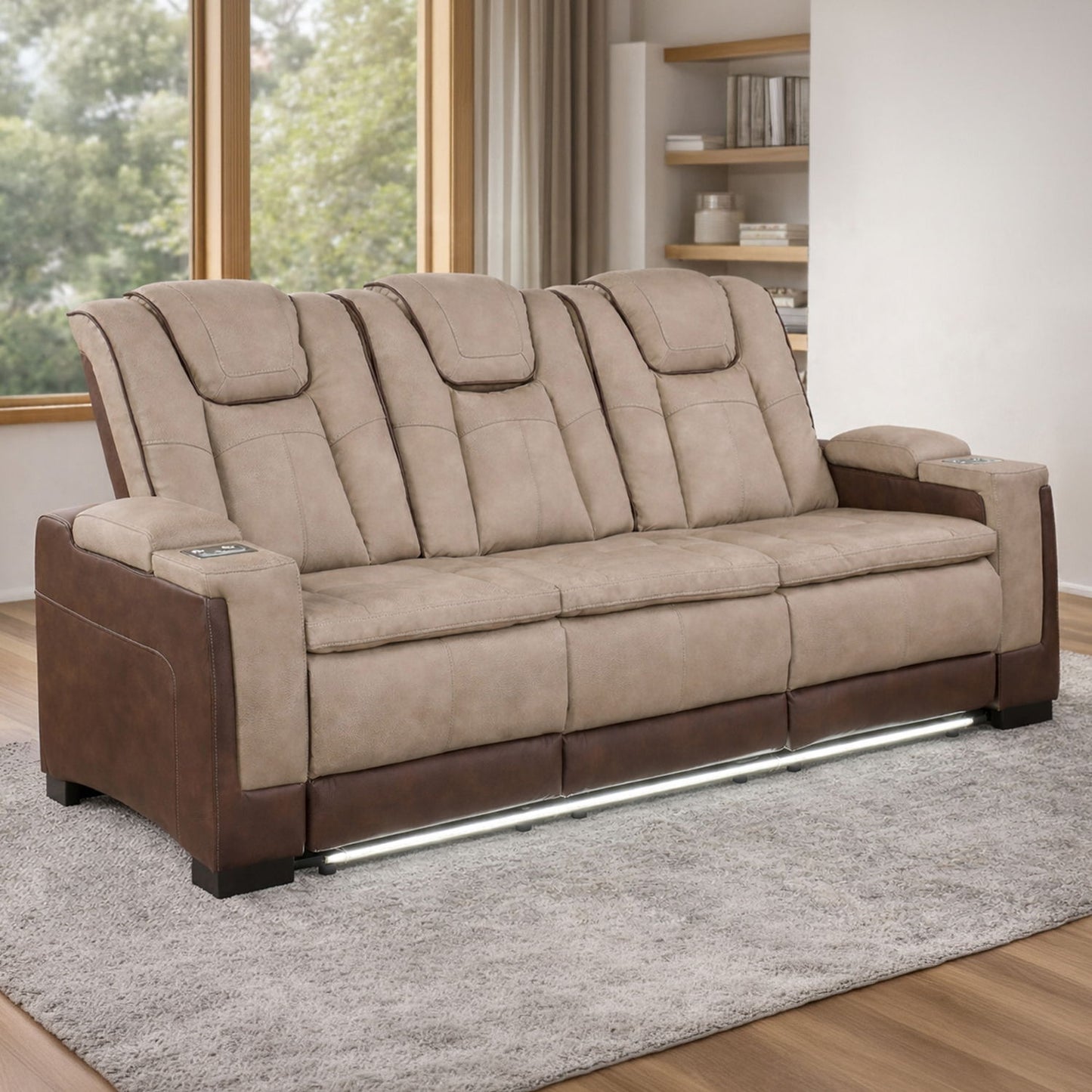 Bruno - Power Reclining Sofa With LED Lighting