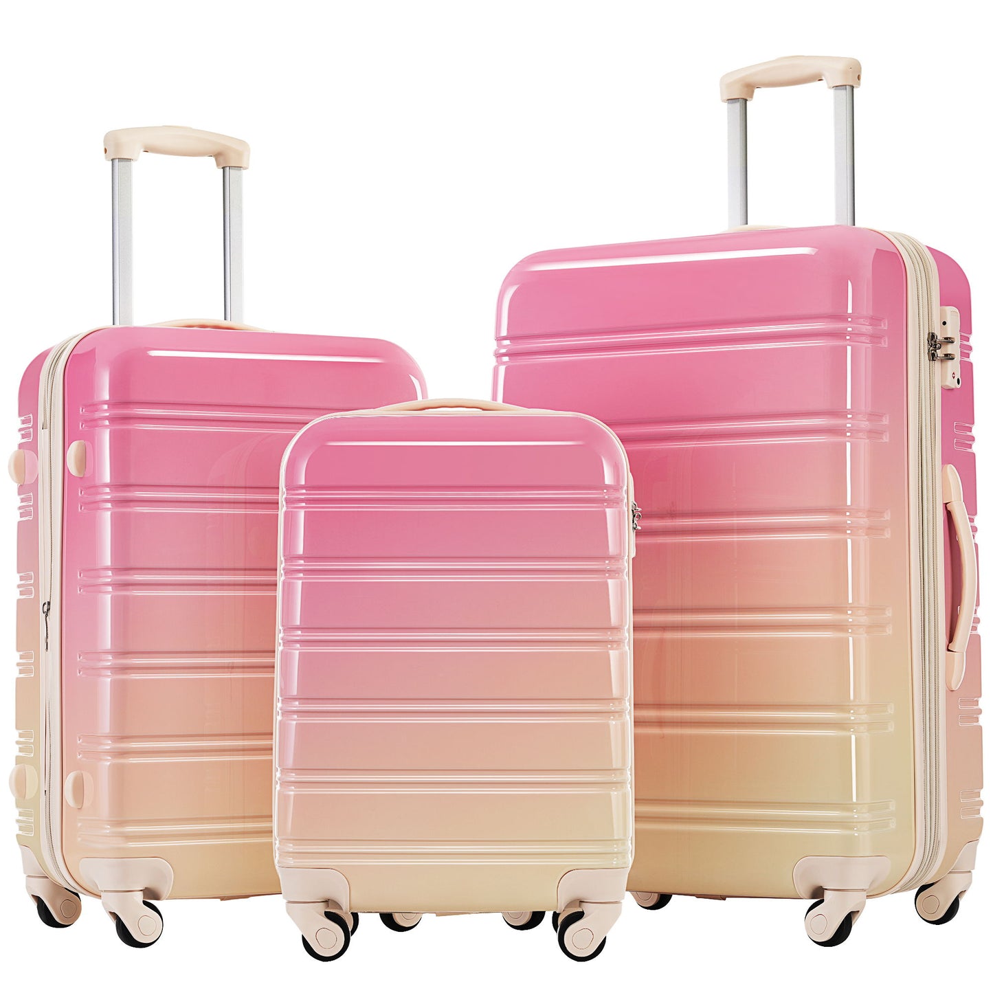 Hardshell Luggage Sets 3 Piece Gradient Color Expandable Suitcase With Spinner Wheels And Tsa Lock Lightweight 20" 24" 28" Available