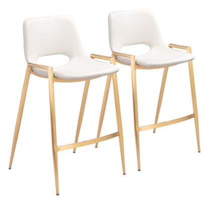 Desi - Counter Stool With Gold Legs (Set of 2)