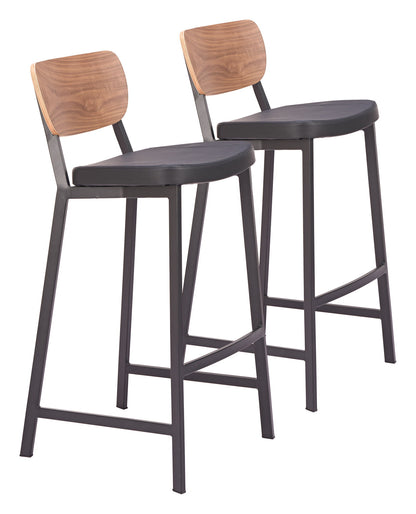 Ardenne - Barstool (Set of 2) - Black / Brown