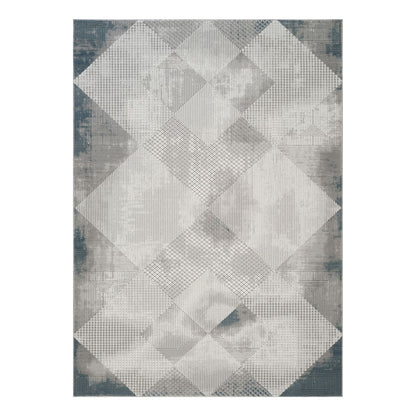 Geometrix - 5'3" X 7'3" Area Rug With Geometric, 3D Effect - Gray / Ivory