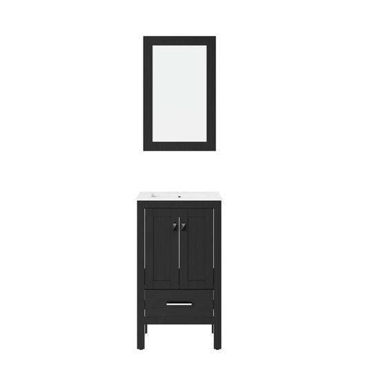 Goodyo - Bathroom Vanity Sink Combo (Cabinet With Water-Grain Top) - Black