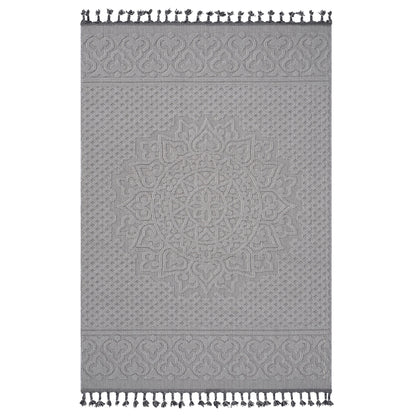 Guros - 8' X 10' Medallion Indoor / Outdoor Area Rug - White / Ivory