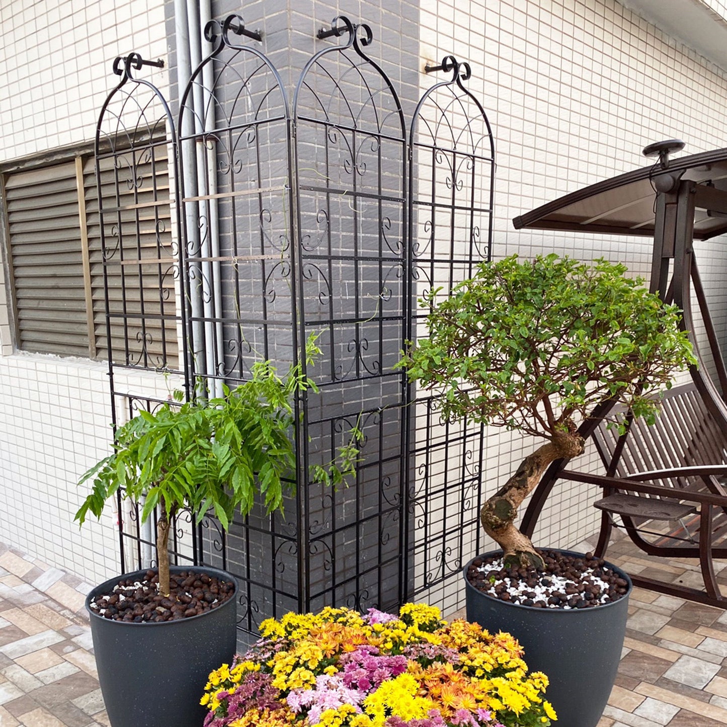 Metal Garden Rustproof Trellis For Climbing Plants Outdoor Flower Support