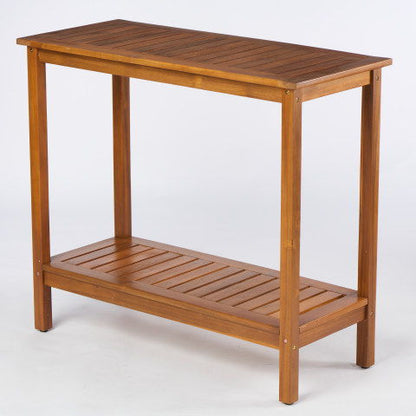 Workstation For Garden Balcony Garage, Acacia Console Potting Table