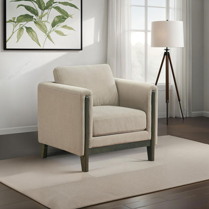 Fisher - Upholstered Panel Arm Accent Chair - Taupe