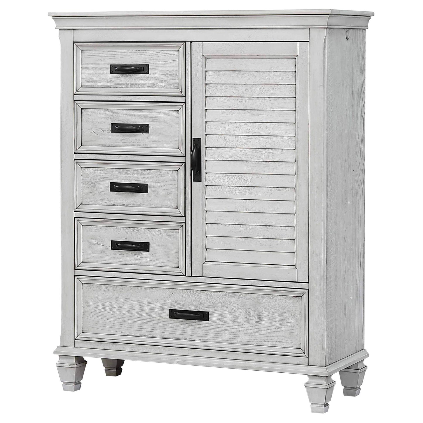 Lockeford - 5 Drawer Door Chest - White