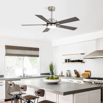 Reversible DC Motor Ceiling Fan With Dimmable LED Light For Living Room