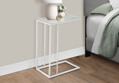 Accent Table, C - Shaped, Tempered Glass, Stylish Design Contemporary & Modern