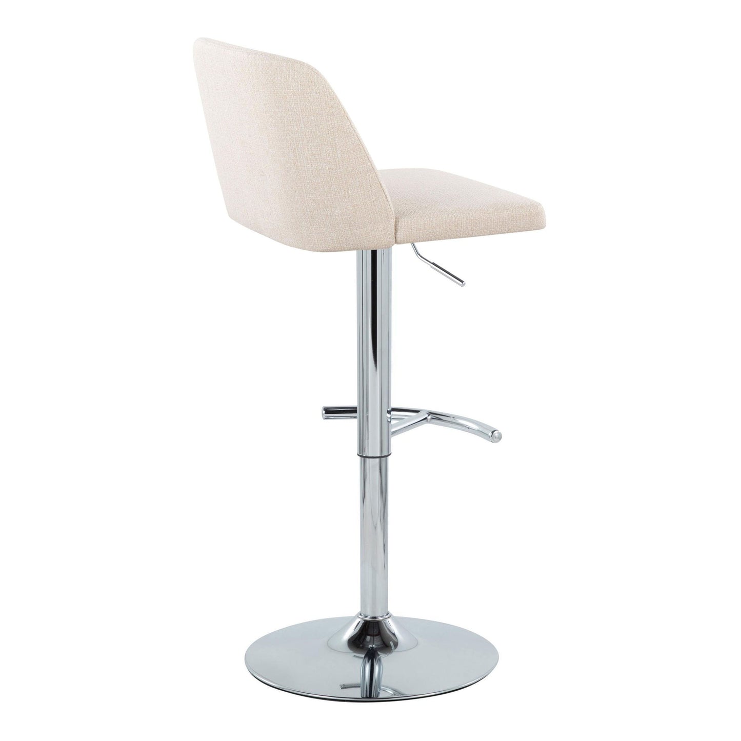 Toriano - Contemporary Adjustable Barstool With Swivel & Rounded T Footrest (Set of 2)