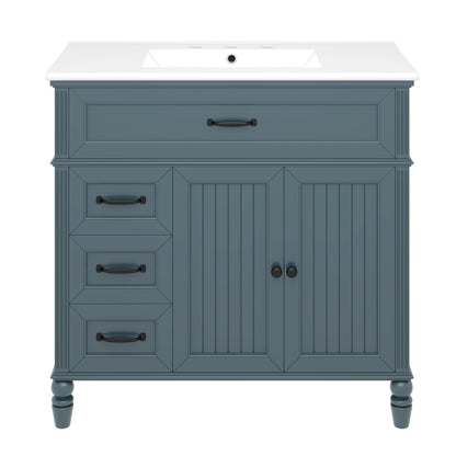 Bathroom Vanity With Sink, Freestanding Cabinet & Drawers