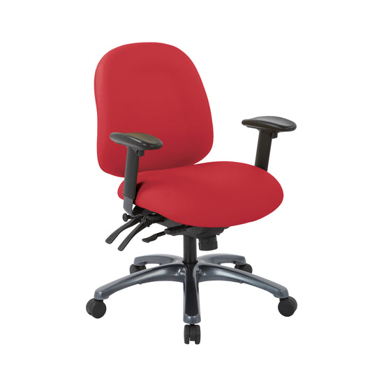 Multi-Function Mid Back Chair with Seat Slider and Titanium Finish Base