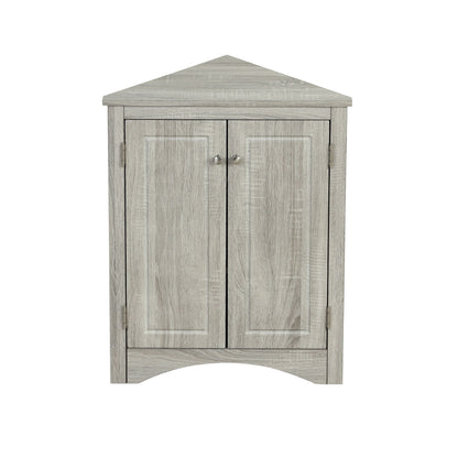Triangle Bathroom Storage Cabinet With Adjustable Shelves, Freestanding Floor Cabinet For Home Kitchen