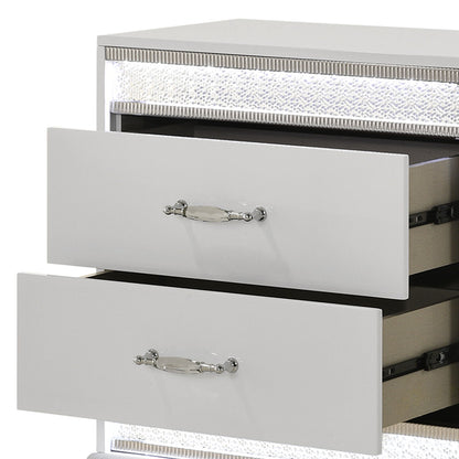 Glam - 2 Drawer Nightstand & LED Lighting - White