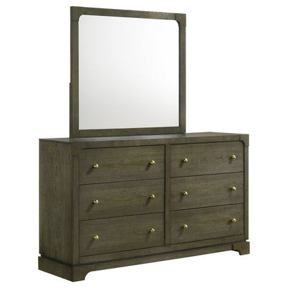 Gran Park - 6-Drawer Dresser And Mirror - Dark Cocoa