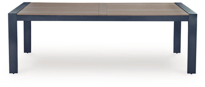Mabry Shores - Rectangular Dining Table With Umbrella Option - Blue