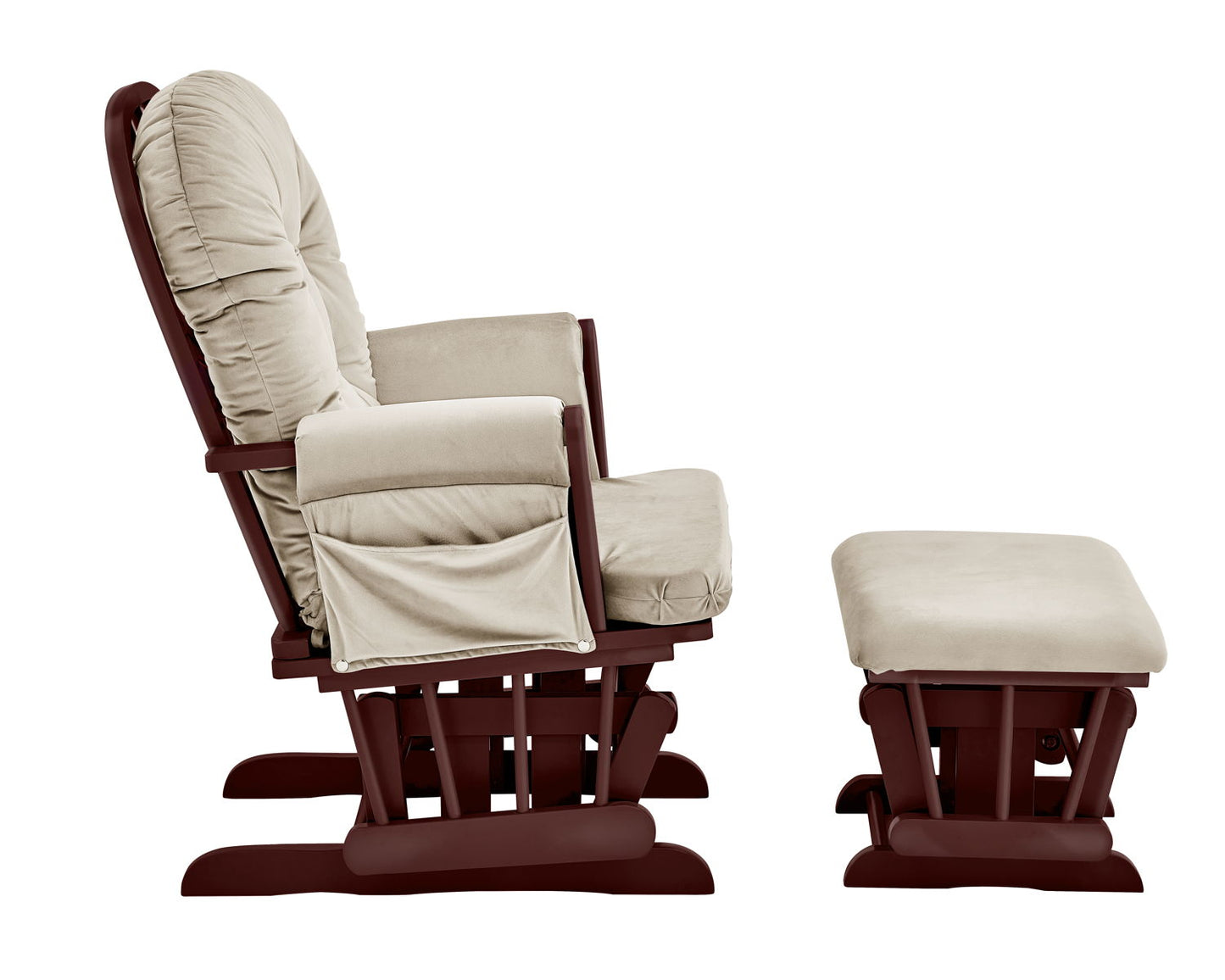 Mason - Glider And Ottoman White Wood