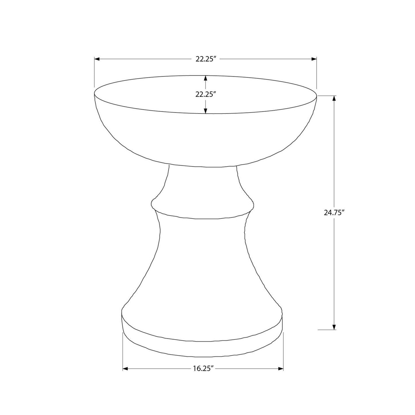 Round Accent Table, Indoor Outdoor - Black