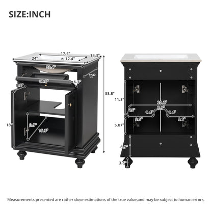 Modern Bathroom Vanity With Tip-Out Drawer And Soft-Close Hinges
