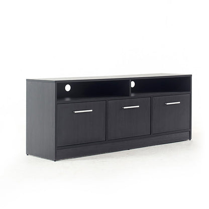 Holland - Contemporary TV Stand With 3 Soft Closing Doors - Dark Gray