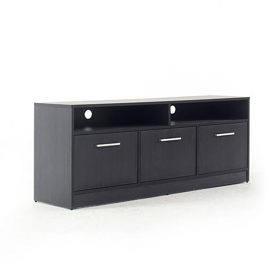 Holland - Contemporary TV Stand With 3 Soft Closing Doors - Dark Gray
