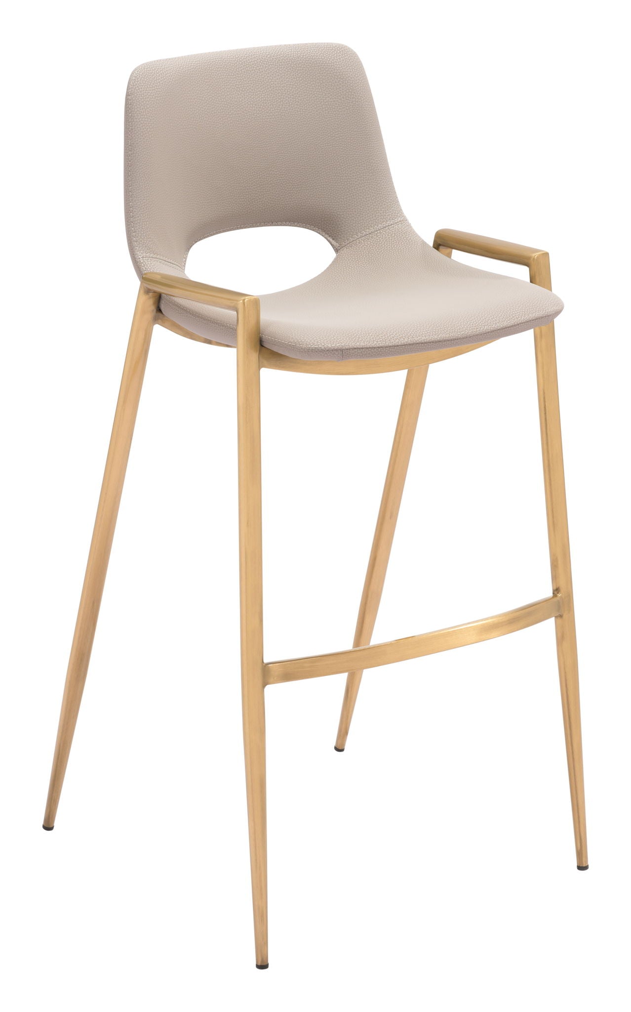 Desi - Barstool Chair With Gold Base (Set of 2)