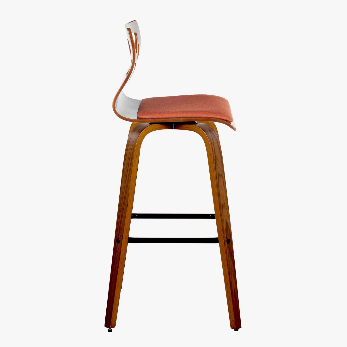 Folia - Mid Century Modern Fixed Height Barstool With Swivel With Square Footrest (Set of 2)