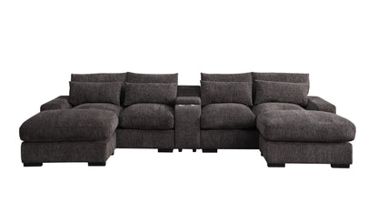 Nyeisha - Piece Upholstered Sofa & Chaise - Coffee