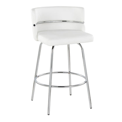 Cinch - Contemporary Fixed Height Counter Stool With Swivel With Round Footrest (Set of 2)