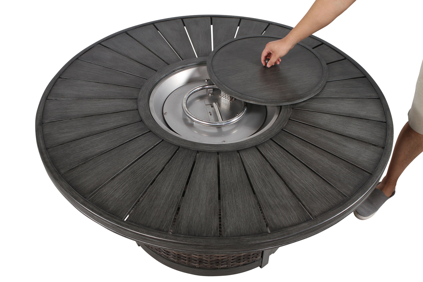 Propane Outdoor Fire Pit Table - Gray