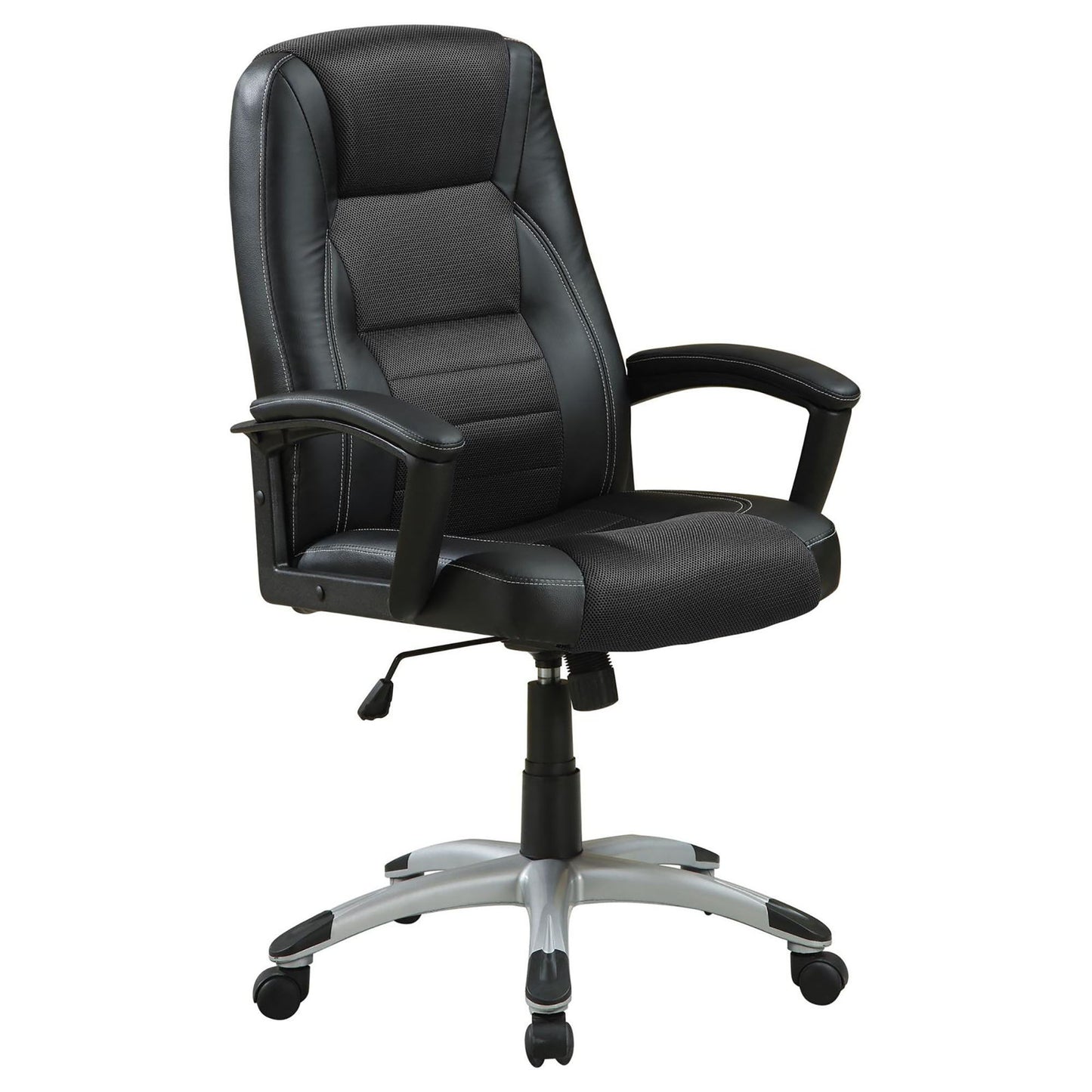 Office Chair With Base, Height Adjustable For Home & Workspaces - Black