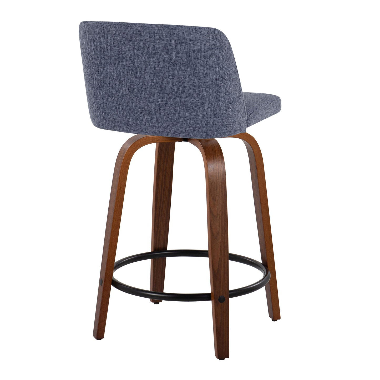 Toriano - Mid Century Modern, Fixed Height Counter Stool & Swivel And Round Footrest (Set of 2)