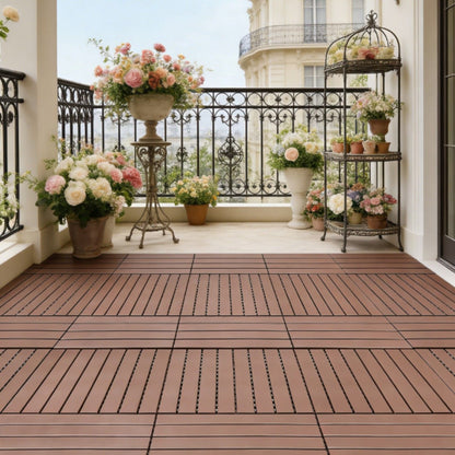 22 Piece Interlocking Outdoor Deck Tiles