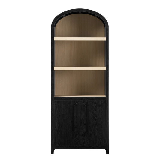 Modern 3 Shelf Open Arched Bookcase Cabinet