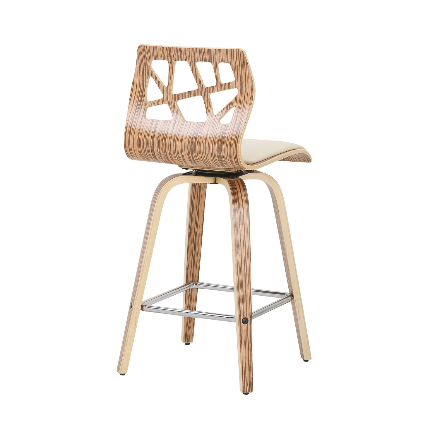 Folia - Mid Century Modern Counter Stool With Footrest (Set of 2)