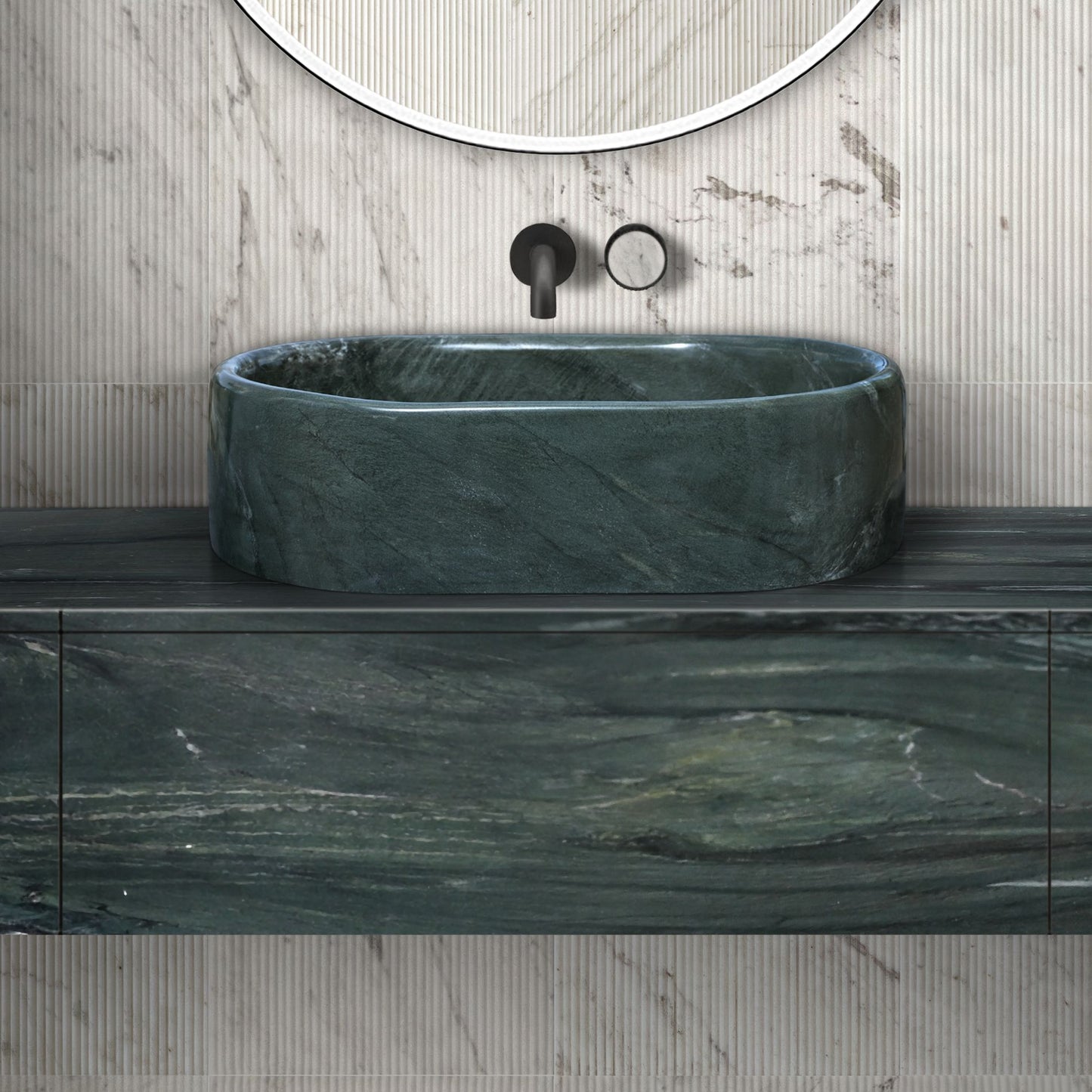 Bathroom Vessel Sink, Semi Polished Surface