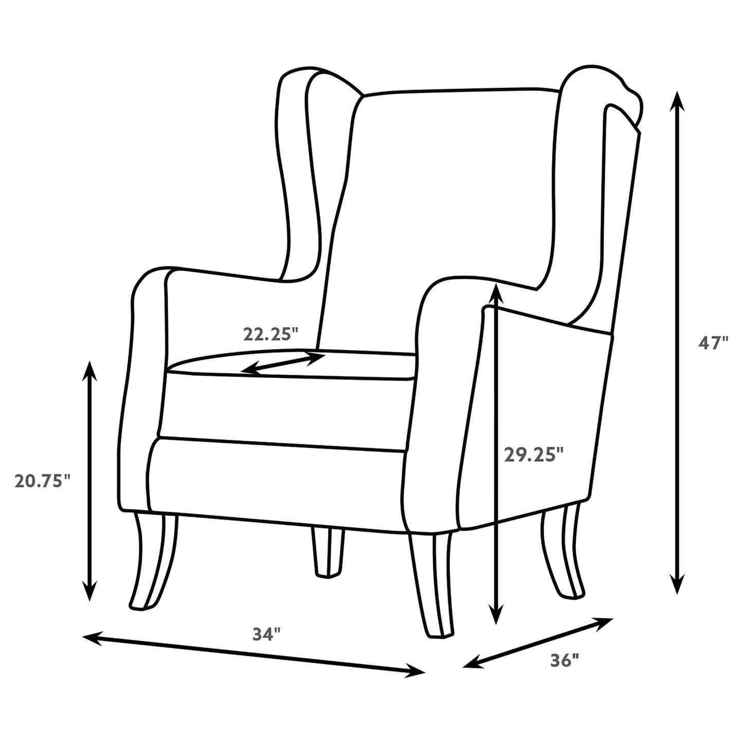 Brookridge - Wingback Accent Club Chair - Brown
