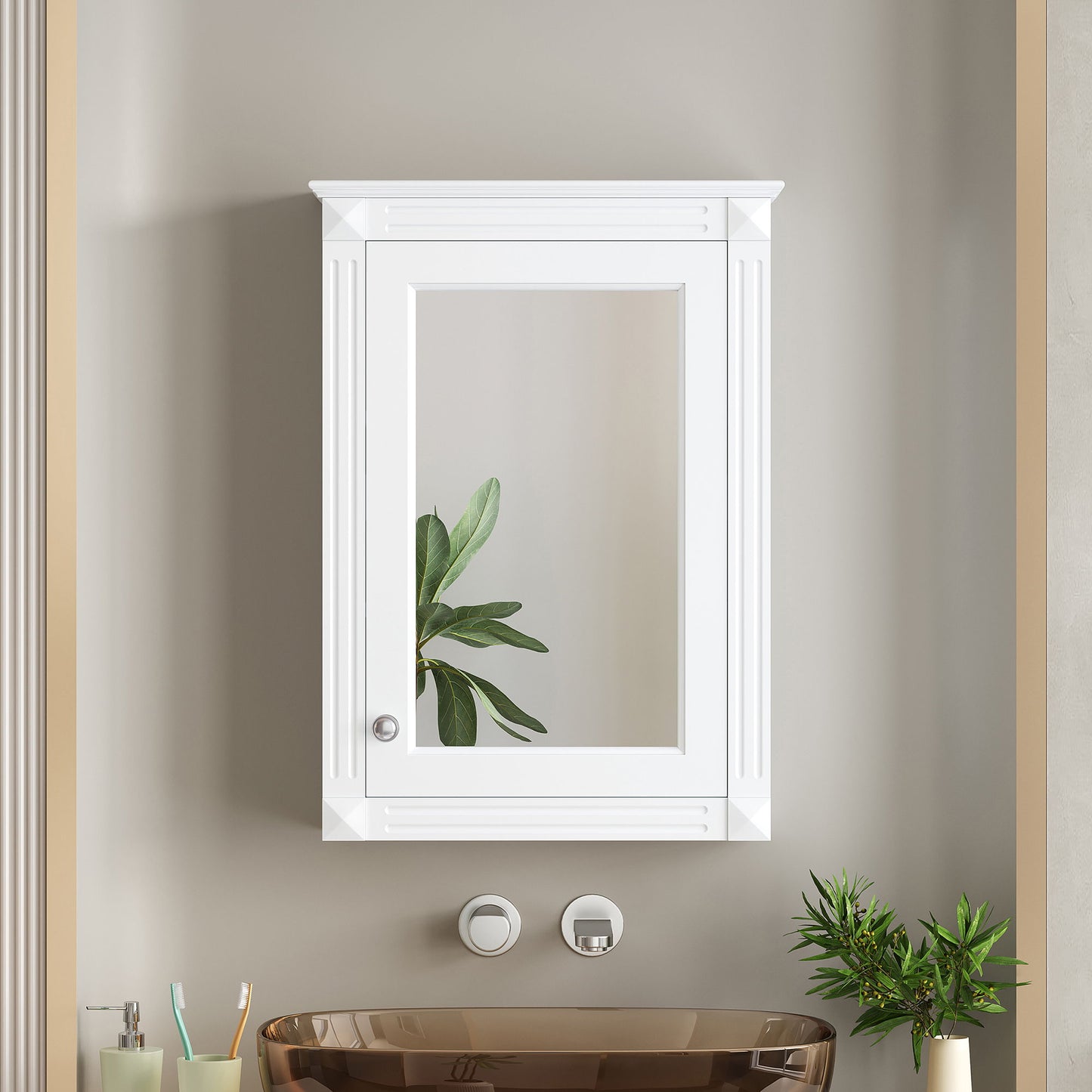 Wall Mounted Bathroom Storage Medicine Cabinet For Over Toilet With Mirror