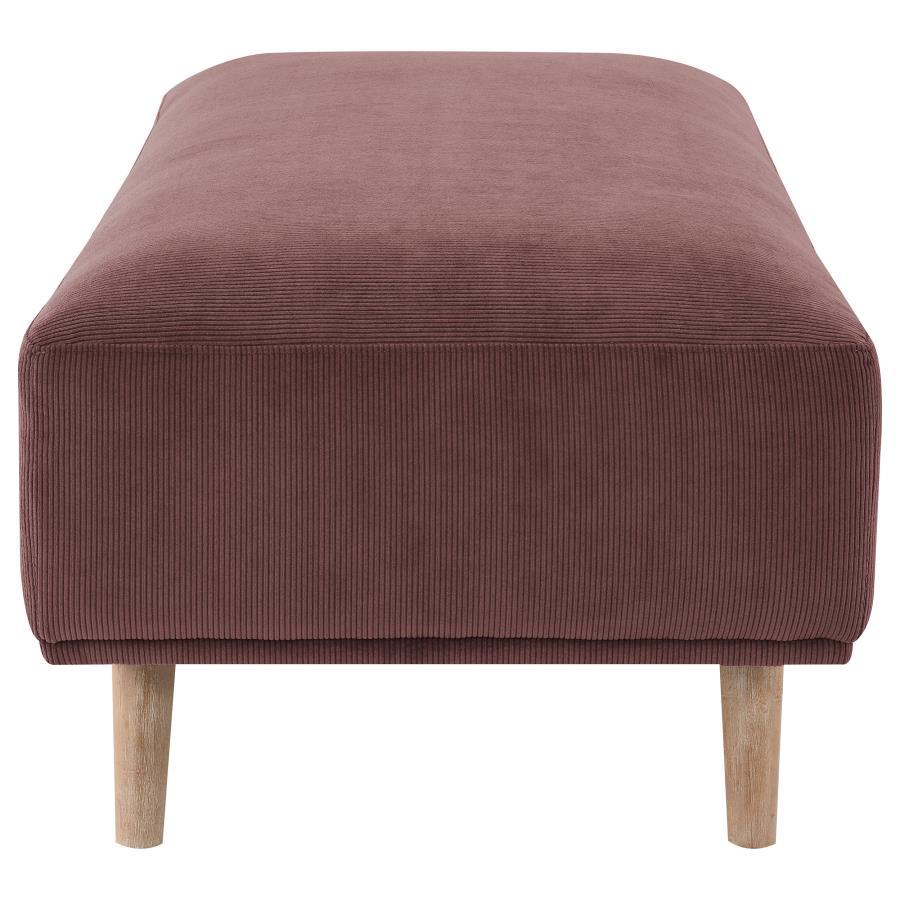 Elizabeth - Corduroy Upholstered Ottoman - Wine Red