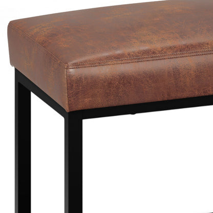 Reynolds - Ottoman Bench - Distressed Saddle Brown