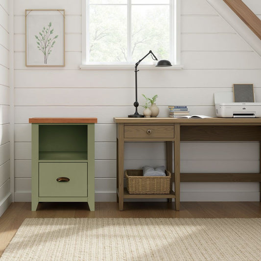 Vineyard - Drawer File - Sage Green, Fruitwood