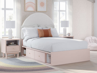 Wistenpine - Upholstered Panel Bed With Storage