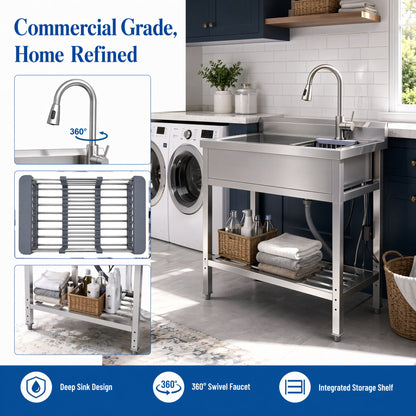 Freestanding Utility Sink With Accents