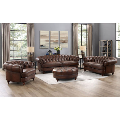 Newport - Leather Loveseat - Caramel